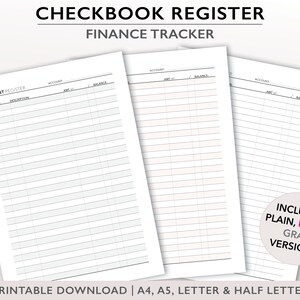 Druckbares Scheckregister, monatlicher Konto-Tracker, Kreditkarten-Tracker, Geldmanagement-Einlage, persönliche Finanzplaner-Seite PDF