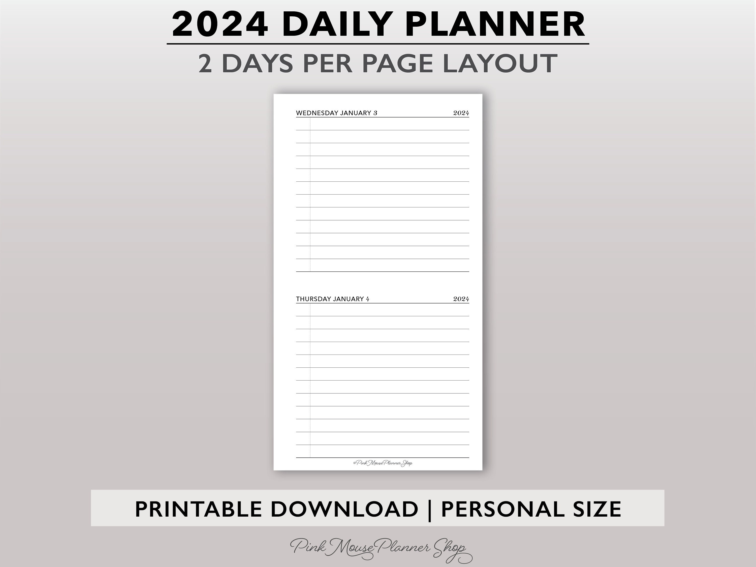 2024 Daily Diary to Print, Refill in French for Printable Planner
