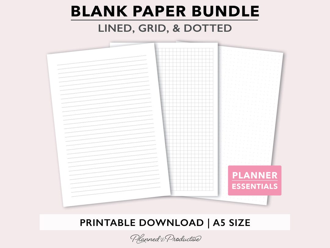 Printable Lined Paper, Printable Dot Grid Paper, Graph Paper Page, Note ...