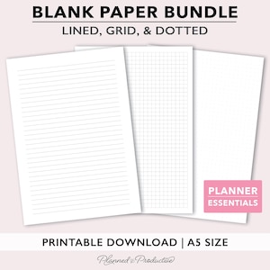 Druckbares gefüttertes Papier, druckbares Papier mit Punktraster, mm Papier Seite, Notizpapier Sofort Download, für Journal