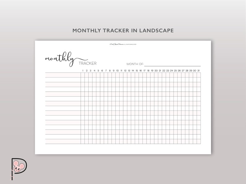 Printable Tracker Bundle Planner Insert, Weekly Tracker Page, Monthly ...