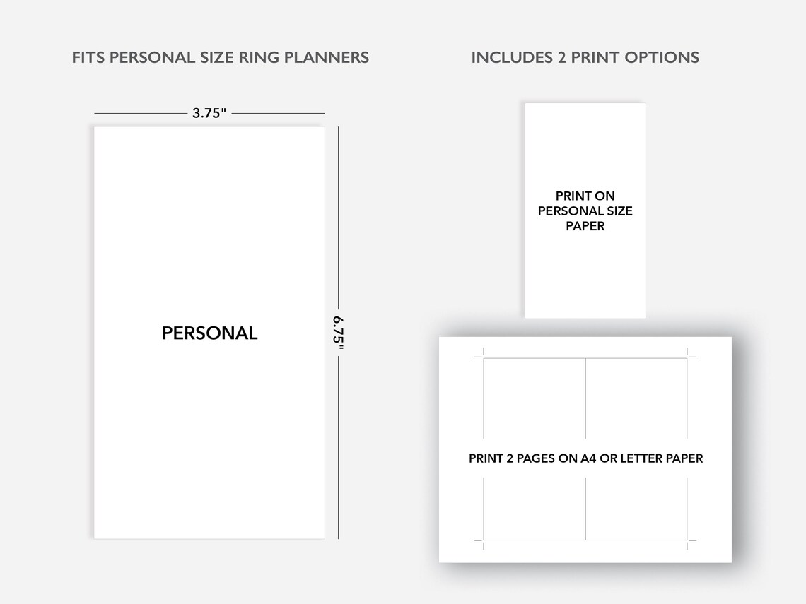 2026 Monthly Printable Planner Inserts, Personal Size Month on One Page ...