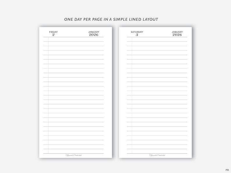 2026 Lined Daily Planner Inserts, Simple Dated Daily Journal, One Day ...