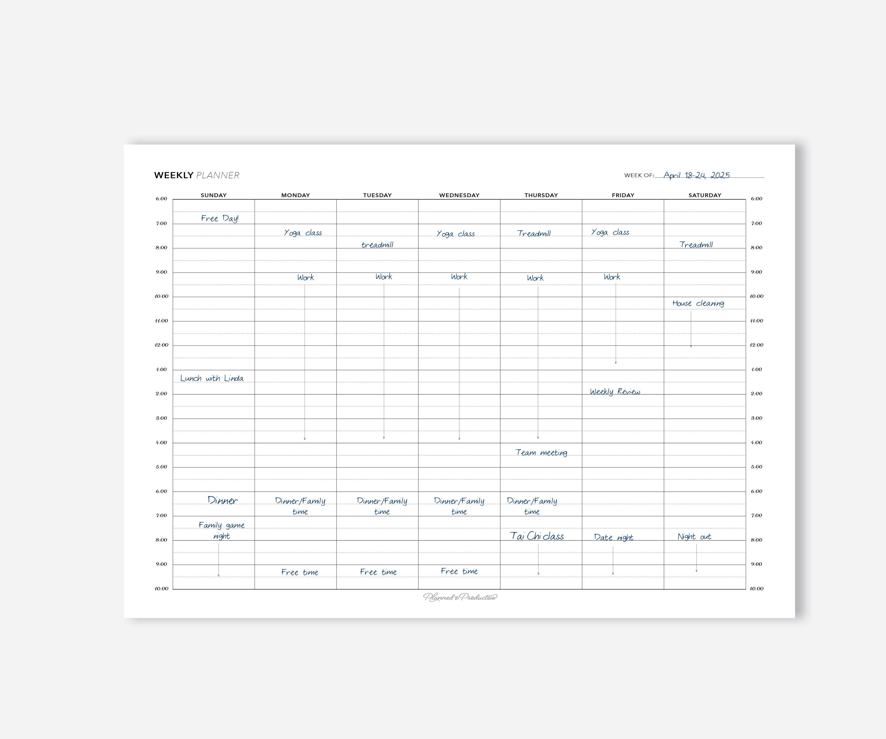 30 Minute Weekly Schedule Planner, Time Block Layout, Printable PDF ...