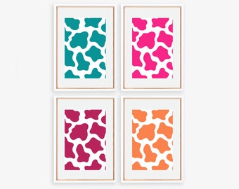 Set of 4 Cow Print Digital Prints - Digital Download - 8x10, 11x14, 16x20