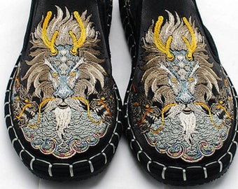 Mens Dragon King Witchy Slip-On, Mens Witchy Shoes, Witchy Clothing, Witch Shoes, Witch, Occult, Boho Chic