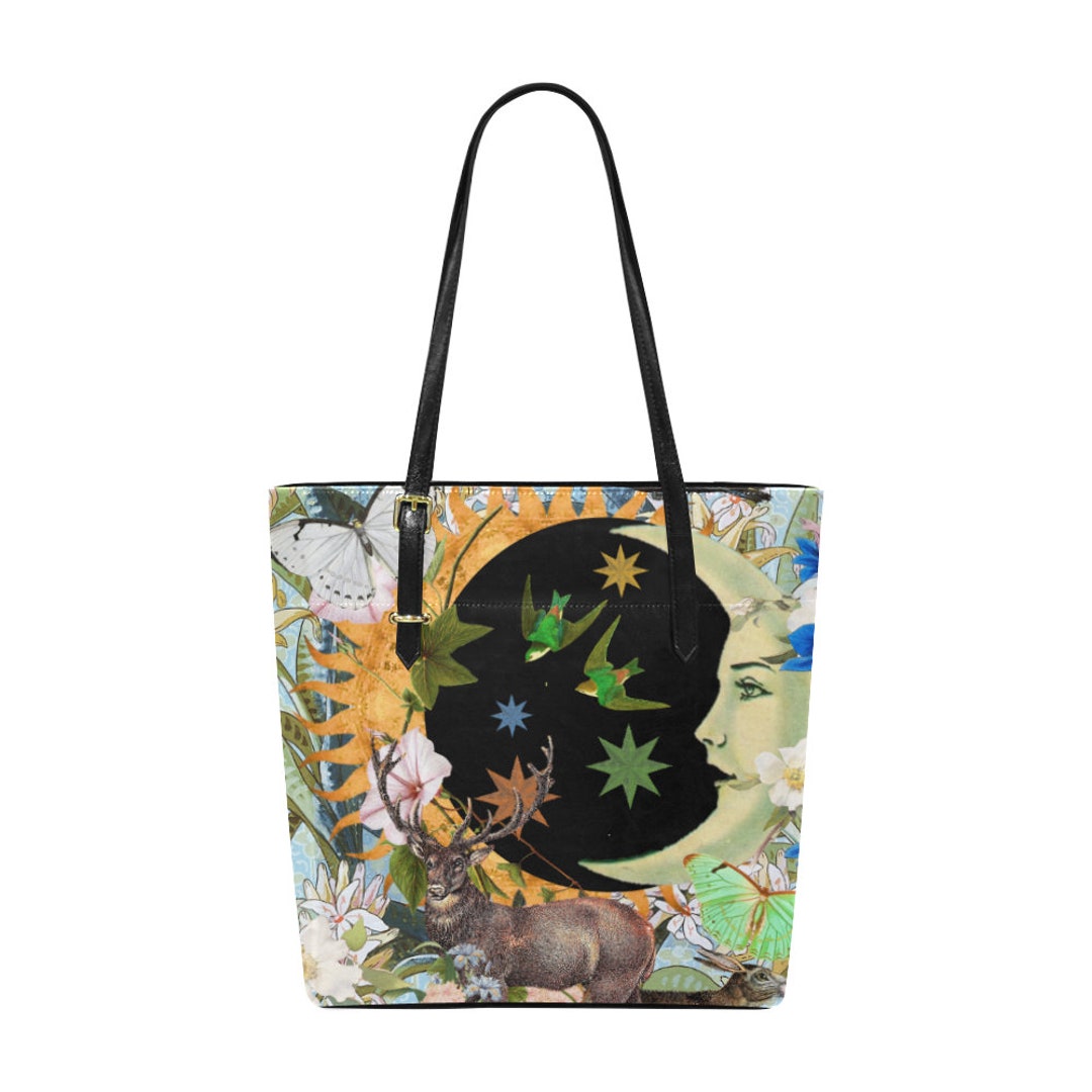 Witchy Moon and Stars Vegan Tote Bag Witchy Clothing Witchy - Etsy