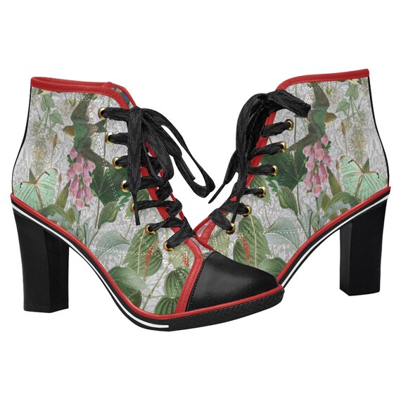 heeled canvas boots