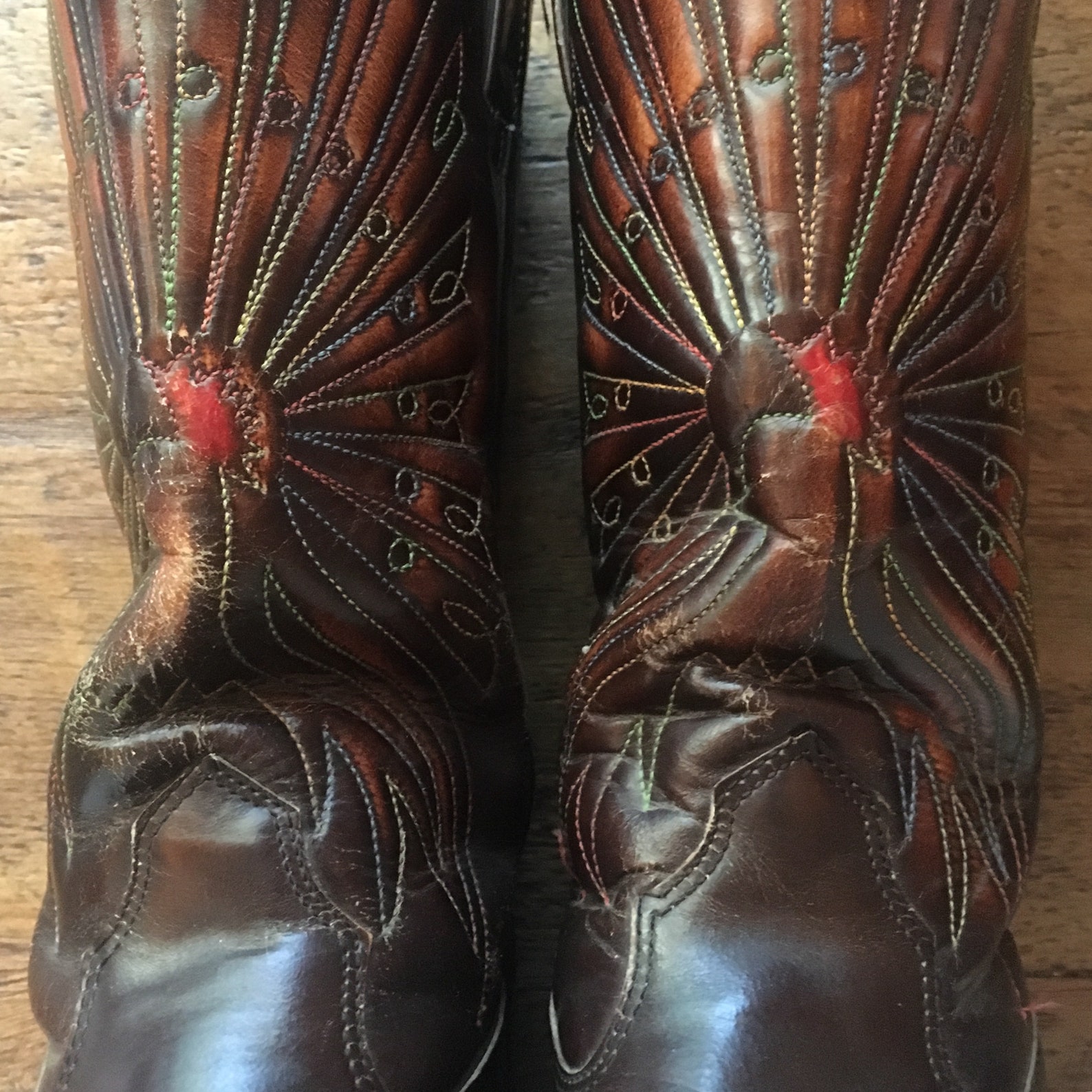 Rare Men's Cowboy Boots w/ PEACOCK INLAY | Etsy