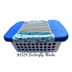 Handmade Fleece Whelping Basket Liner & Cover: Butterfly Minke