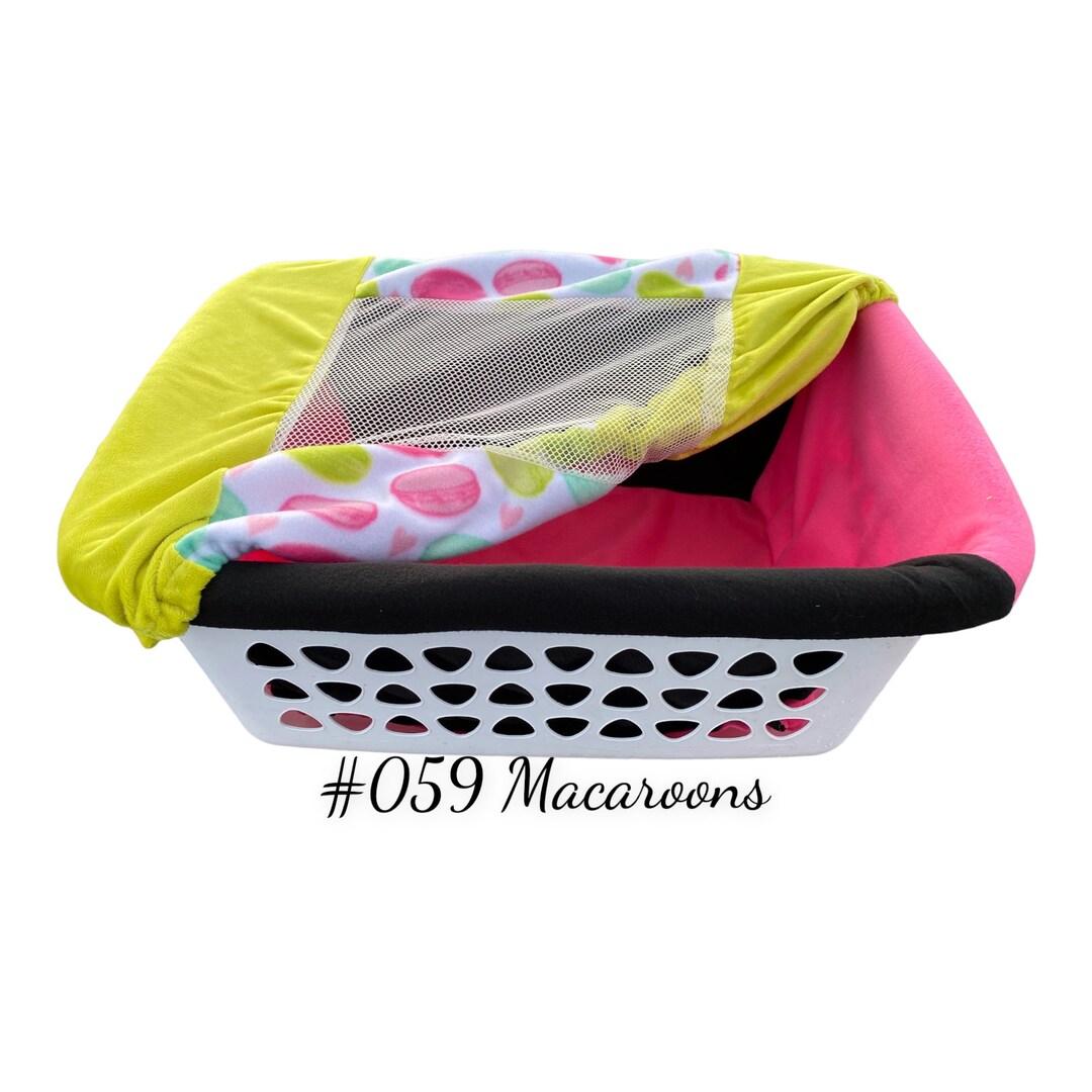 Handmade Fleece Laundry Basket Liner and Lid Set for Puppy/kitten Safe