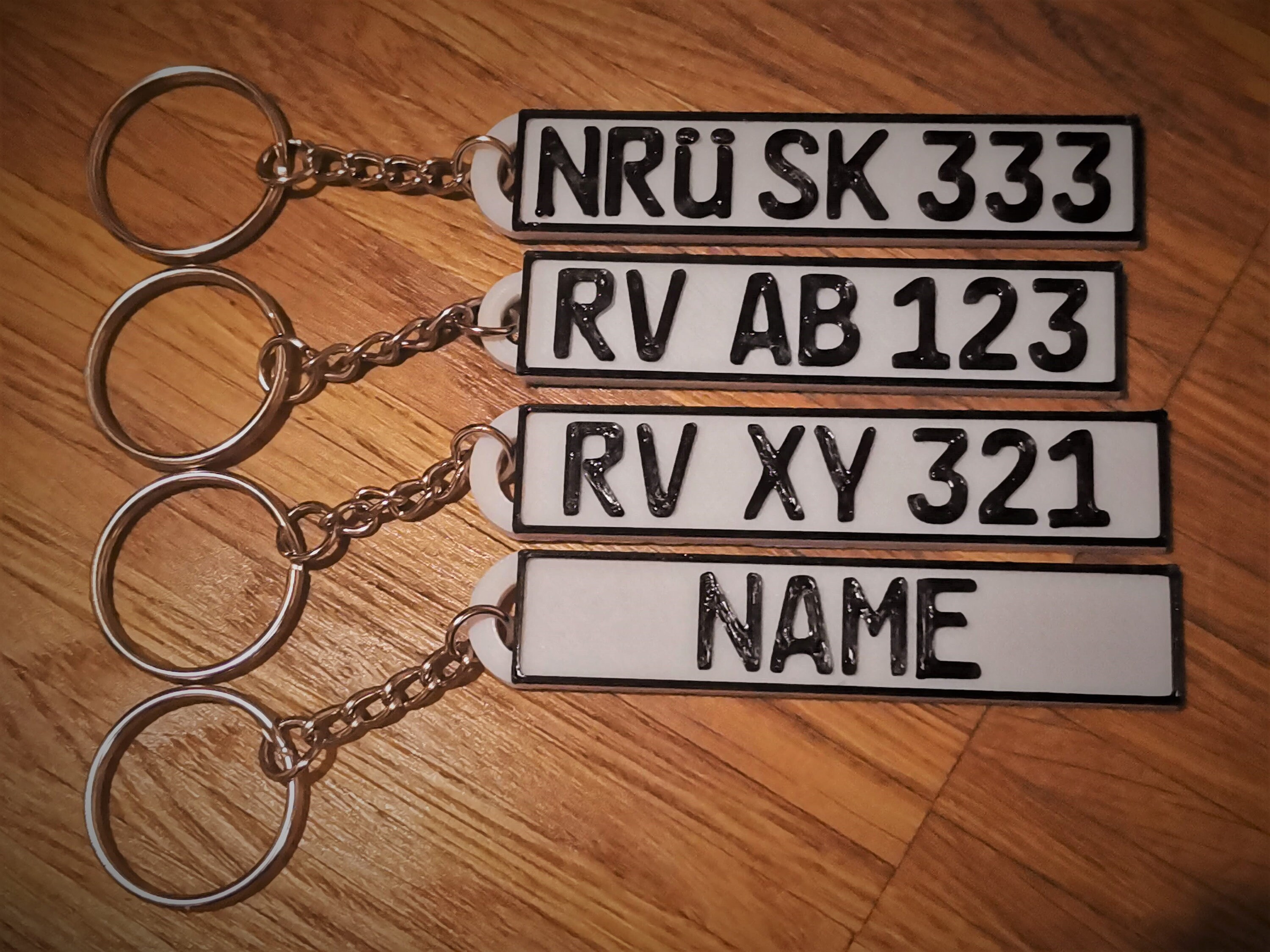 Car License Plate Keychain Personalized 3D Printed Keychain Car