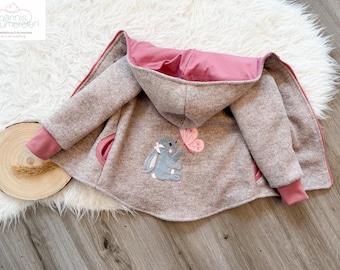Walkjacke, Walkmantell, 100% Schurwolle, Wolljacke, Kinderjacke, bestickt, Winterjacke, Parker
