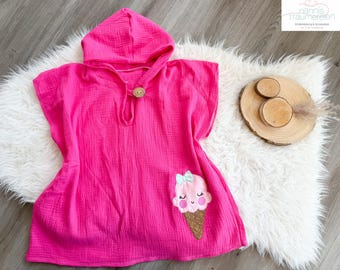 Badeponcho, Musselin, Badetuch, Strandtuch, 100% Baumwolle