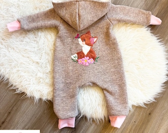 Walkanzug, Walkoverall, 100% Schurwolle, Wollanzug, Kinder-Overall, bestickt