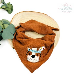 Tela de muselina, bufanda, pañuelo, bufanda, bufanda de muselina, bufanda infantil, boho, tigre, indio
