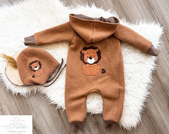 Walkanzug, Walkoverall, 100% Schurwolle, Wollanzug, Kinder-Overall, bestickt
