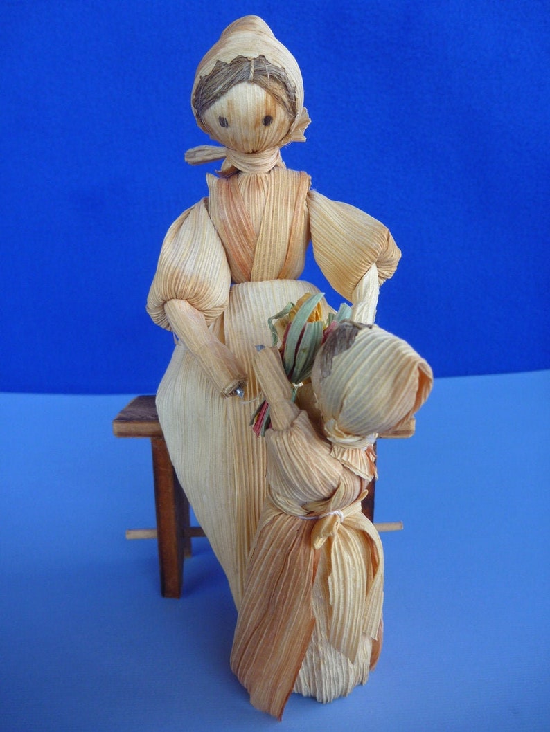 Handmade Vintage Czechoslovakian Corn Husk Doll Etsy