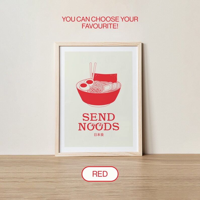 Ramen Noodles Poster Funny Quote Art Send Noods Kitchen Etsy