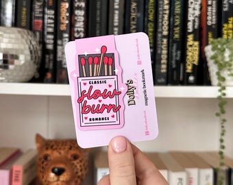 Slow Burn Magnetic Bookmark | Romantic Romance Tropes Love Story Romantasy Reading Booktok Bookish Book Lover Pink Bookworm Book Club Gift
