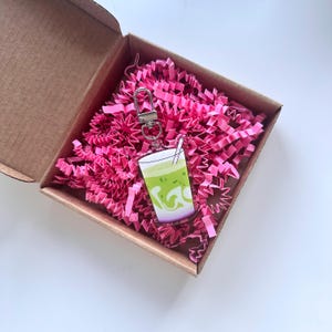 Blueberry Matcha Latte Keyring | Coffee Iced Cute Girly Summer Gift