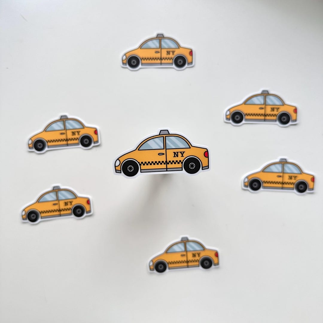NYC Taxi Matte Sticker | New York City Cab Big Apple Vacation City ...
