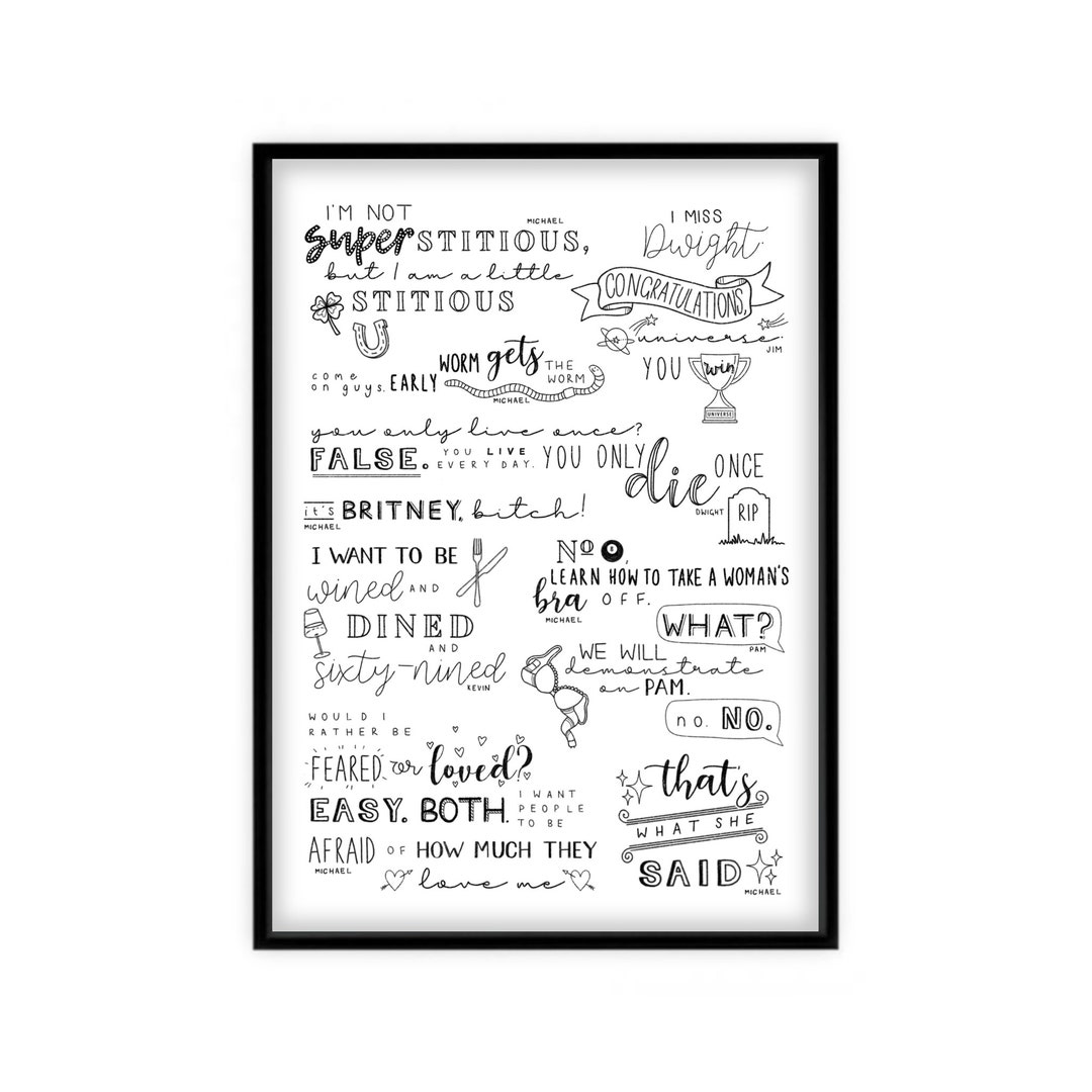 The Office US Quote Print Wall Art Michael Scott Dwight Jim Pam Kevin Etsy
