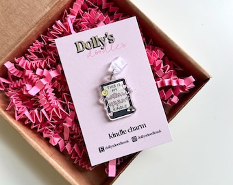 Este es mi abalorio Kindle de apoyo emocional / Amante de los libros que lee Divertido arcoíris rosa sonriente Booktok Bookish Bookworm Lindo regalo