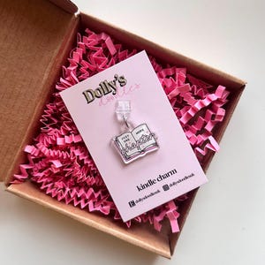 Just One More Chapter Kindle Charm | Book Lover Reading Club Pink Booktok Bookish Bookworm Cute Gift