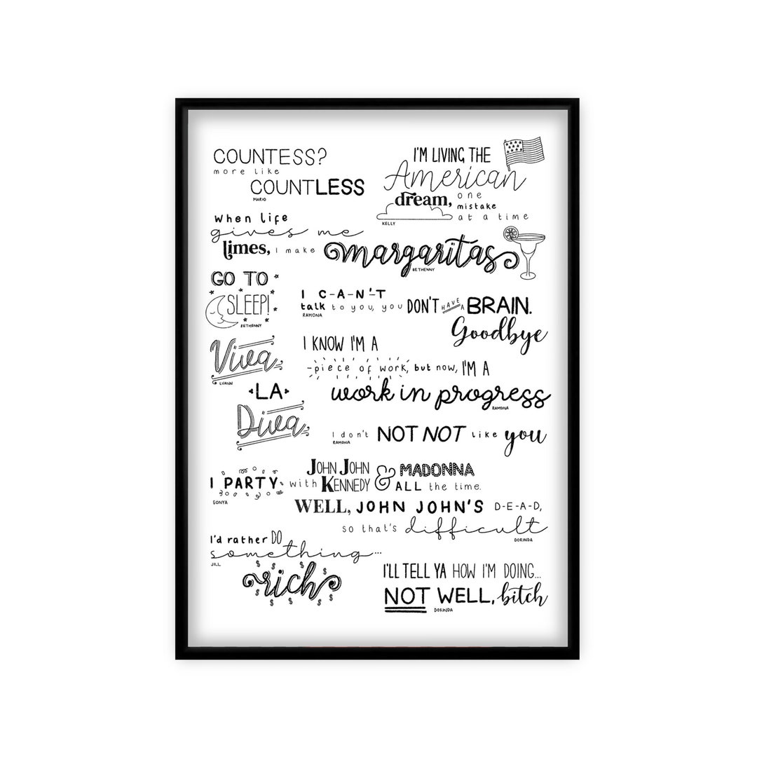 Real Housewives of New York Quote Print Wall Art RHONY Etsy