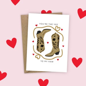 You’re The Yee To My Haw Cowboy Cowgirl Yeehaw Love Heart Valentines Day Card For Boyfriend Girlfriend Wife Husband Best Friend A6