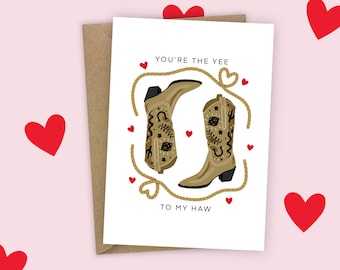 You’re The Yee To My Haw Cowboy Cowgirl Yeehaw Love Heart Valentines Day Card For Boyfriend Girlfriend Wife Husband Best Friend A6