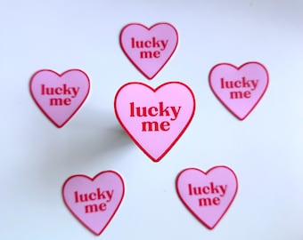 Lucky Me Sticker | Heart Fortune Positivity Motivational Gratitude Grateful Mindful Phone Laptop Decal