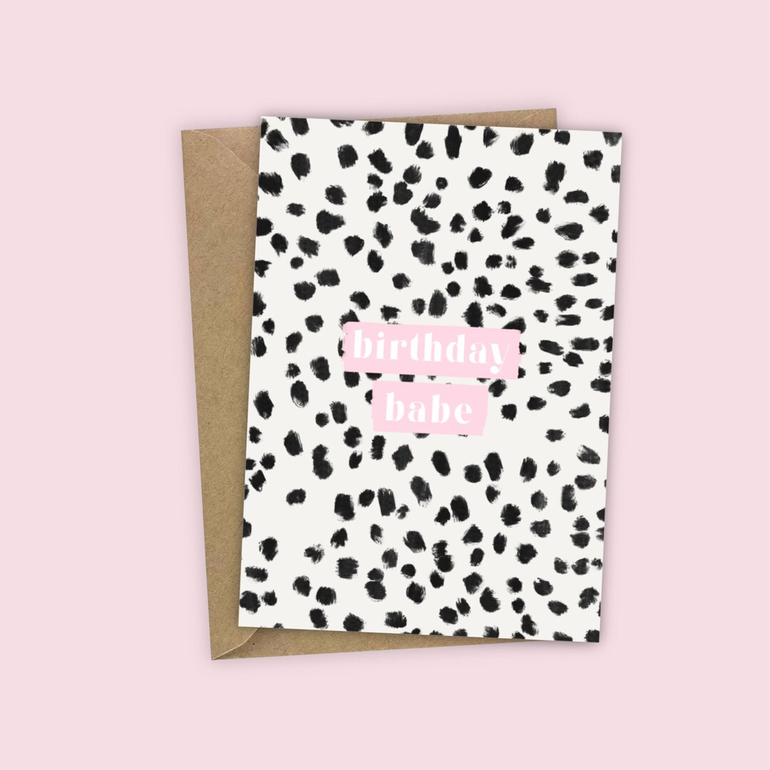 Birthday Babe Dalmatian Print Animal A6 Greetings Birthday Card - Etsy