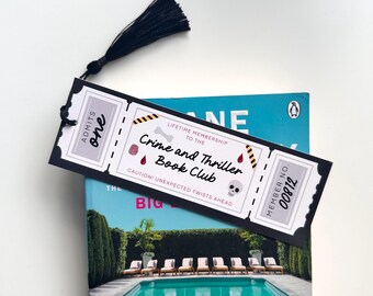 Crime And Thriller Book Club Bookmark | Reading Booktok Bookish Murder True Crime Book Lover Bookworm Book Club Gift