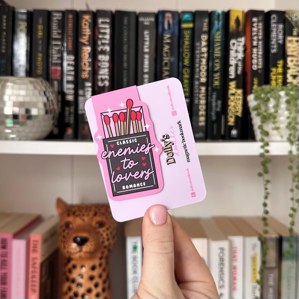 Enemies To Lovers Magnetic Bookmark | Romantic Romance Tropes Love Story Romantasy Reading Booktok Bookish Pink Bookworm Book Club Gift