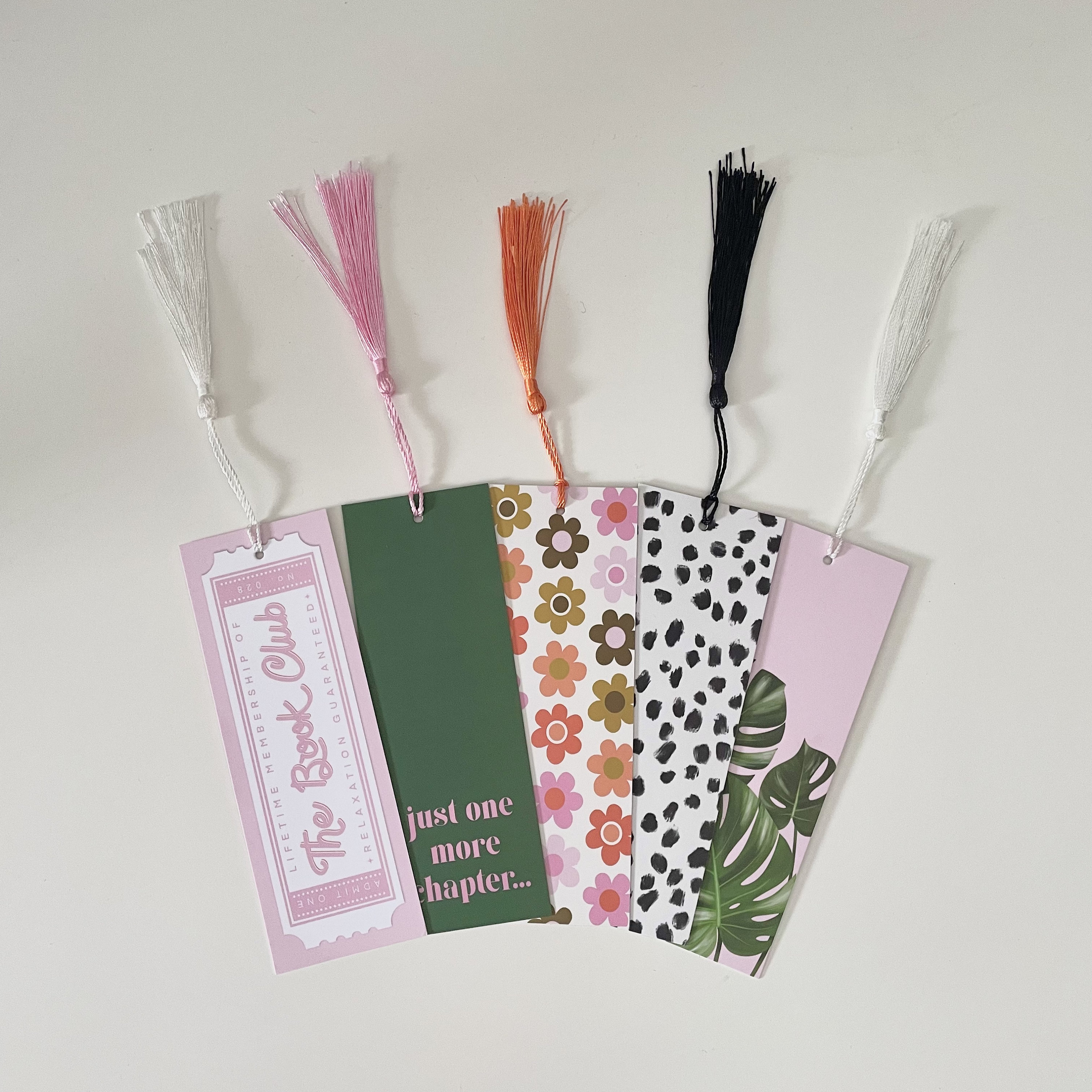 Just One More Chapter Bookmark Green Pink Black Tassel Book Lover ...