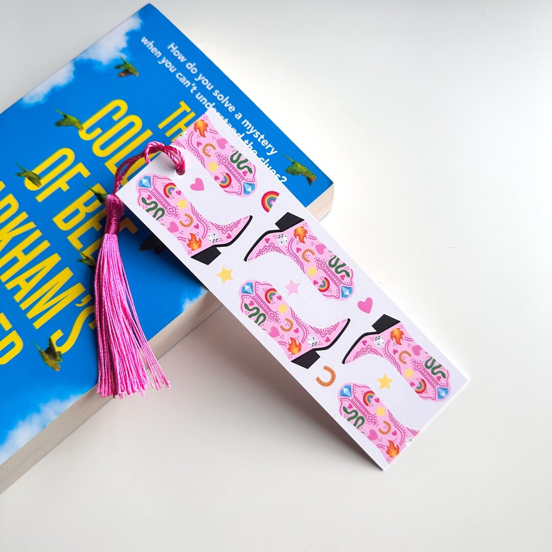 Cowboy Boot Bookmark | Cowgirl Pink Rainbow Star Heart Snake Rodeo ...