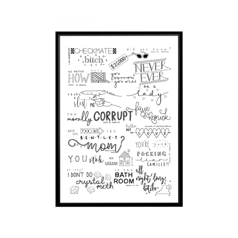 Real Housewives of Beverly Hills Quote Print Wall Art RHOBH Etsy UK