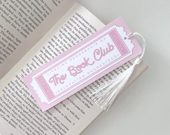 Book Club Bookmark Pink Mustard Yellow Black Tassel Book Lover Reading Bookworm Gift