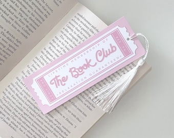 Book Club Bookmark Pink Tassel Book Lover Bookish Booktok Reading Bookworm Gift
