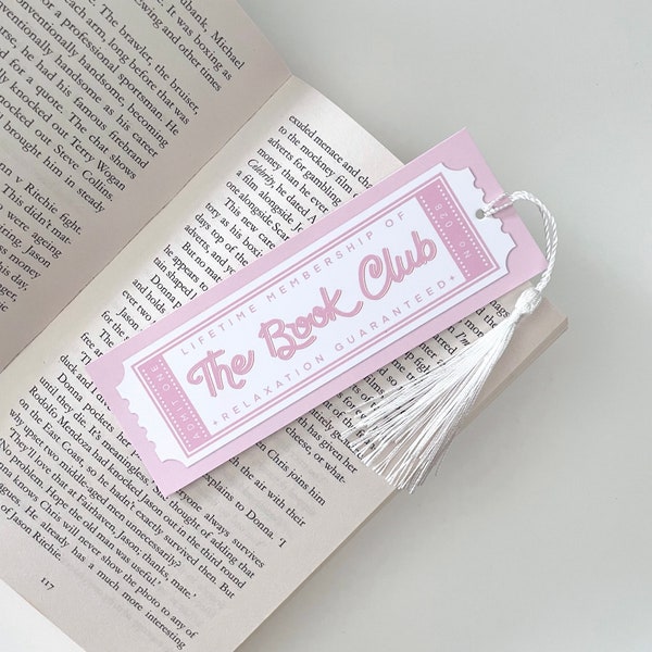 Book Club Bookmark Pink Mustard Yellow Black Tassel Book Lover Reading Bookworm Gift