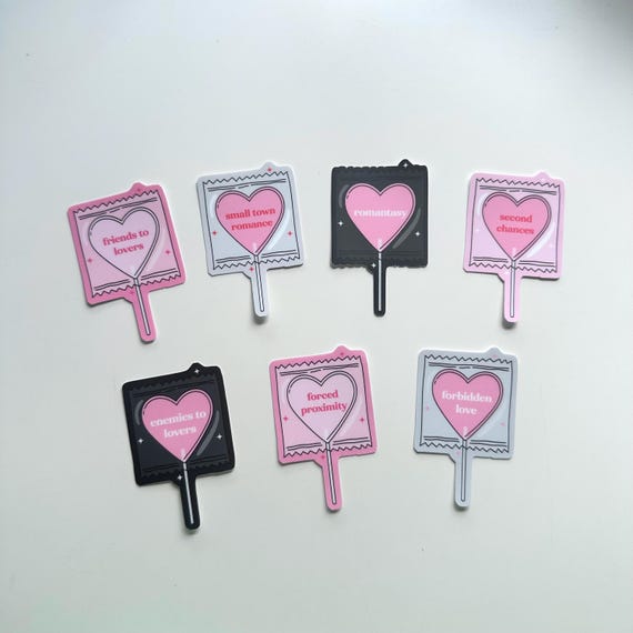 Romance Tropes Lollypop Sticker | Forced Proximity Second Chances Forbidden Love Friends Enemies Lovers Reading Booktok Bookish Spicy