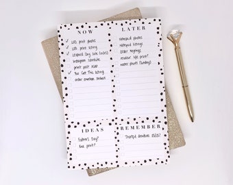 Now Later Priority Planner A5 Notepad Schedule To Do List Dalmatian Print