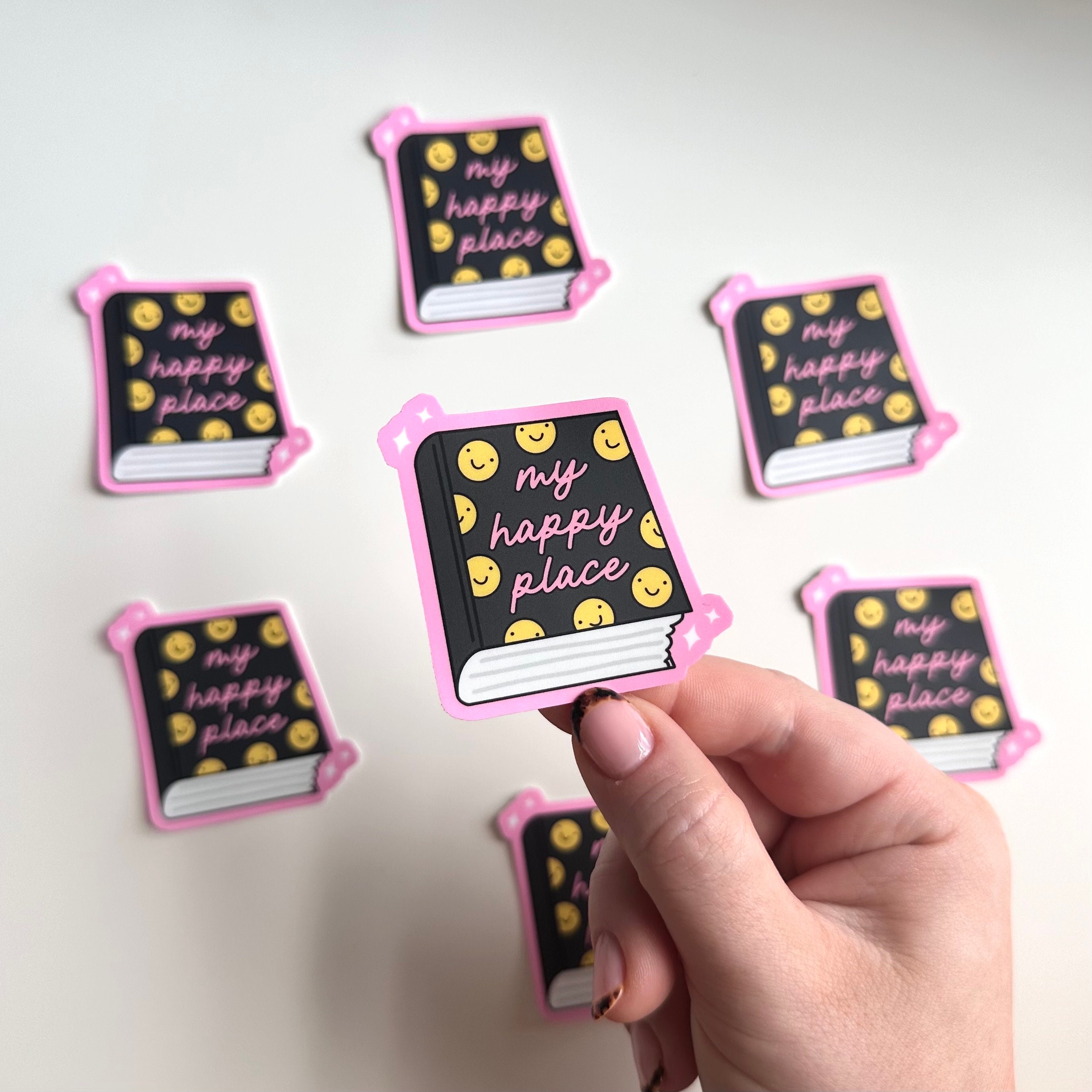 My Happy Place Book Smiley Sticker | Bookworm Club Book Lover Bookish ...