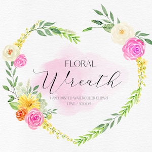 Flower Wreath PNG Watercolor Floral Frame Clipart  Flower Frame Png Watercolor Wreath Flower Clipart Invitation Frame