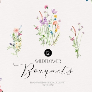 Aquarel wilde bloem clipart wilde bloem bruidsboeket png boho bloemen clipart boho boeket bruiloft Uitnodiging png
