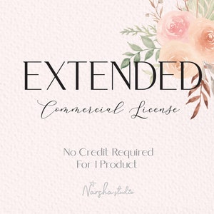 Extended Commercial License for Clip Art or Digital Paper pack - For a single product - Unlimited Use - No credit required