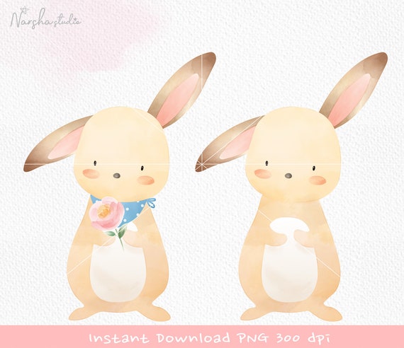 Cute Rabbit Png/ Bunny Png/ Rabbit Sublimation/ Clipart Rabbit/ Rabbit Clip Art/ Watercolor Bunny/  Bunny Shirt Design/ Bunny Sublimation