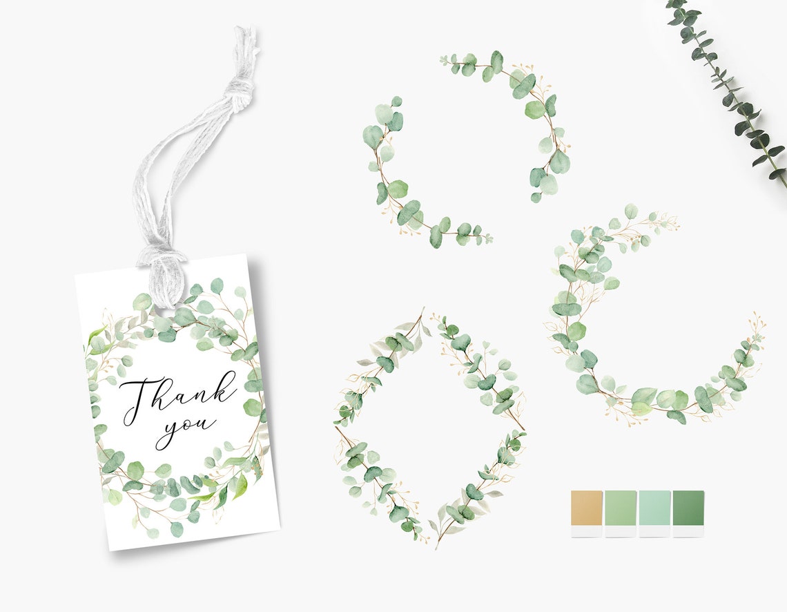 Watercolor Eucalyptus Wreath Clipart Greenery Wreath Png Watercolor ...